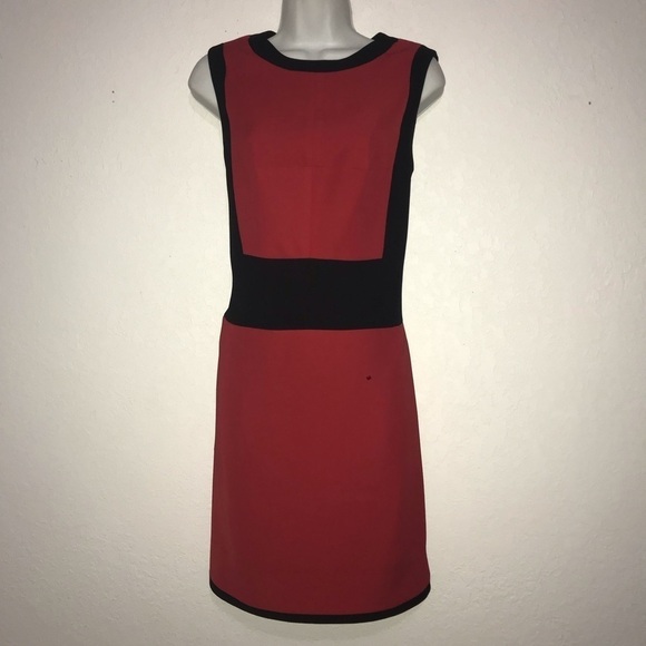 Vince Camuto Red Color Block Keyhole Back Dress - Picture 5 of 8